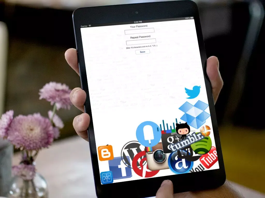 Ảnh chụp màn hình của SavePassword iPad 