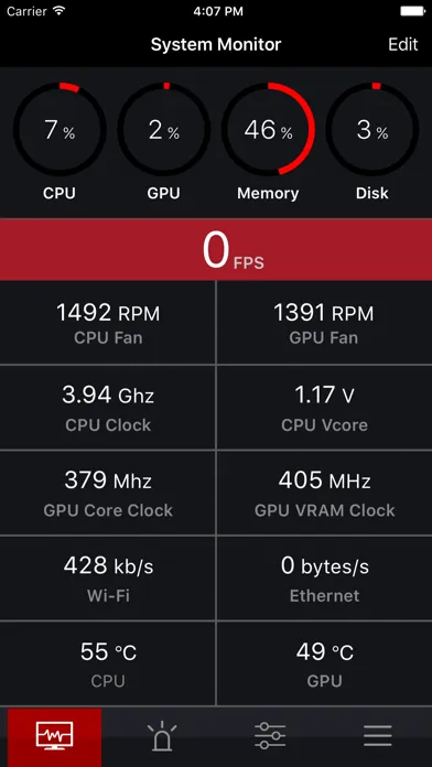 MSI Dragon Dashboard سکرین شاٹس