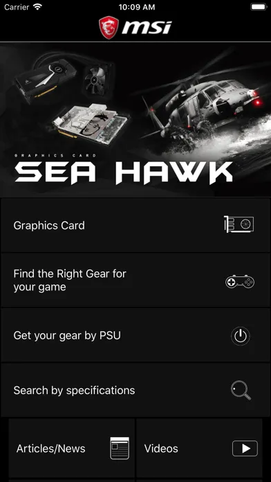 Tangkapan layar MSI Graphics Card