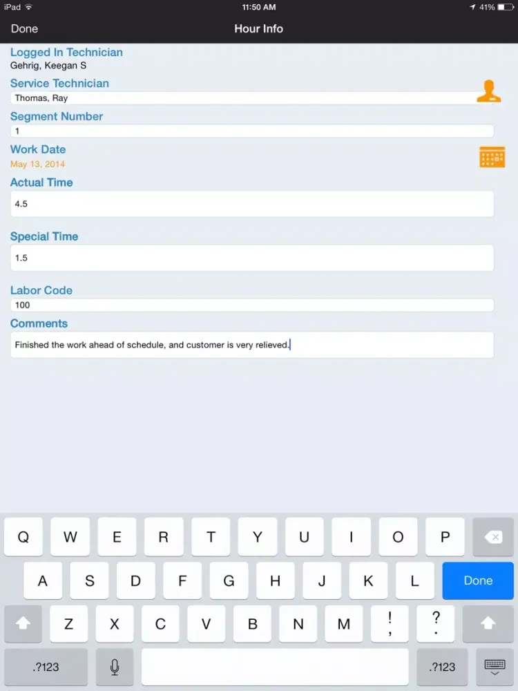 Service Pro 2015 R3 iPad  スクリーンショット