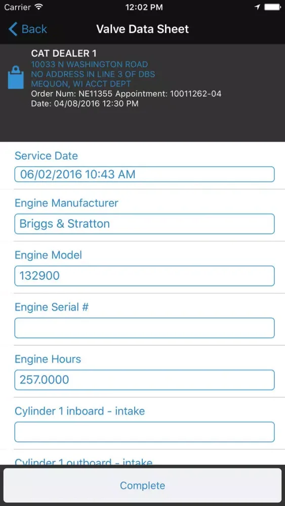 Tangkapan skrin Service Pro Mobile 2.13