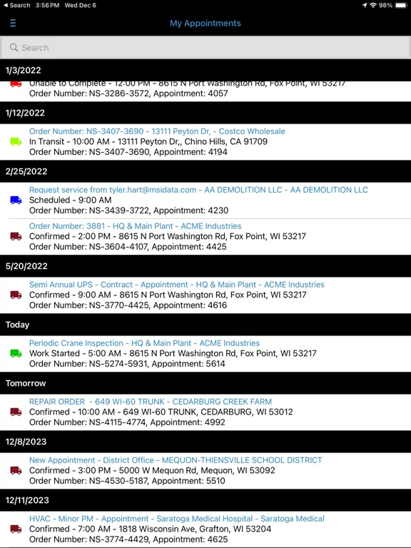 Capturas de pantalla de Service Pro Mobile 3 iPad 