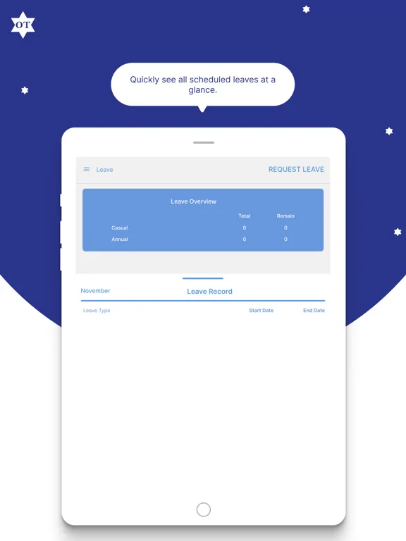 Ảnh chụp màn hình của OT-HR iPad 