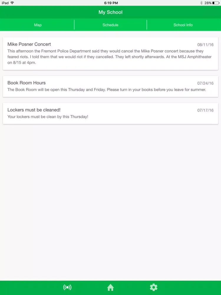 Tangkapan layar WarriorHub iPad 