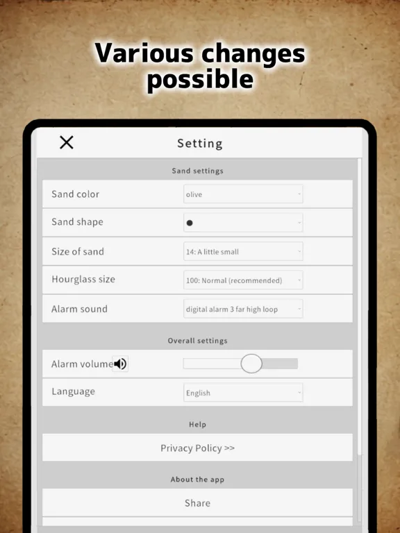 Screenshot di hourglass alarm timer iPad 