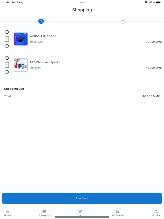 Ảnh chụp màn hình của MSN Ecommerce iPad 
