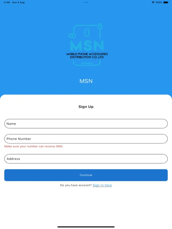 Ảnh chụp màn hình của MSN Ecommerce iPad 