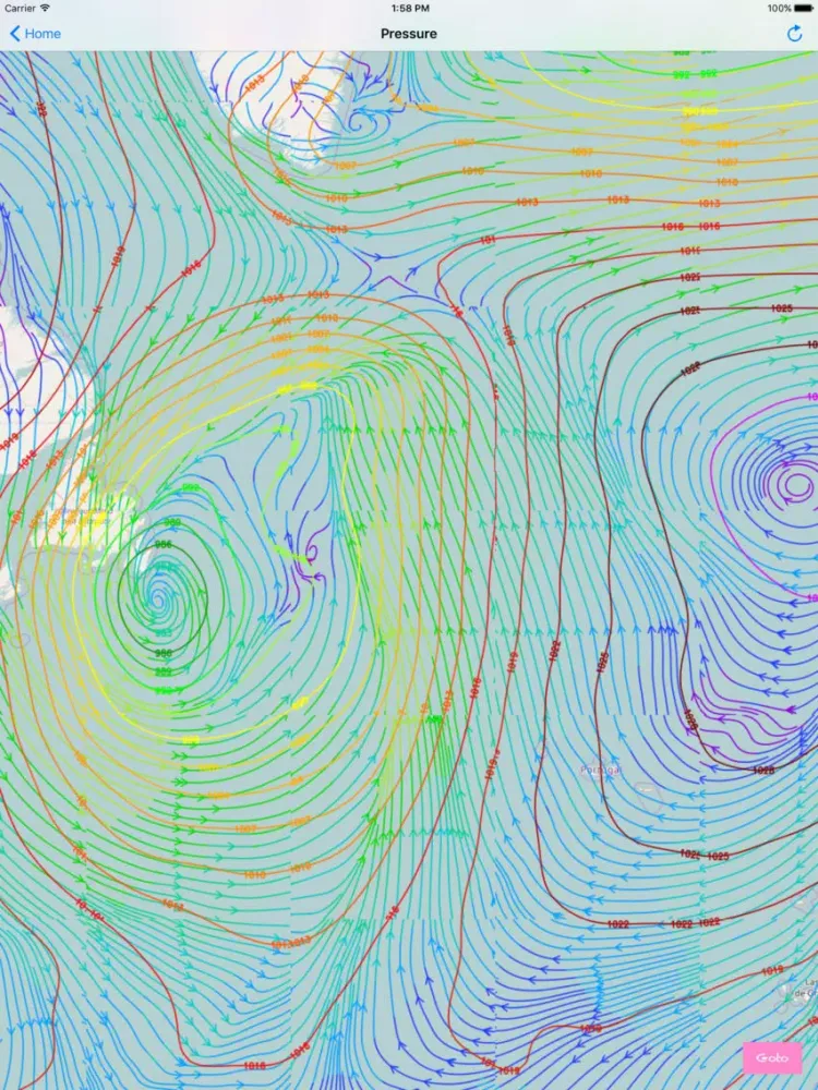 Ảnh chụp màn hình của Weather Map with wind,wave height and air pressure iPad 
