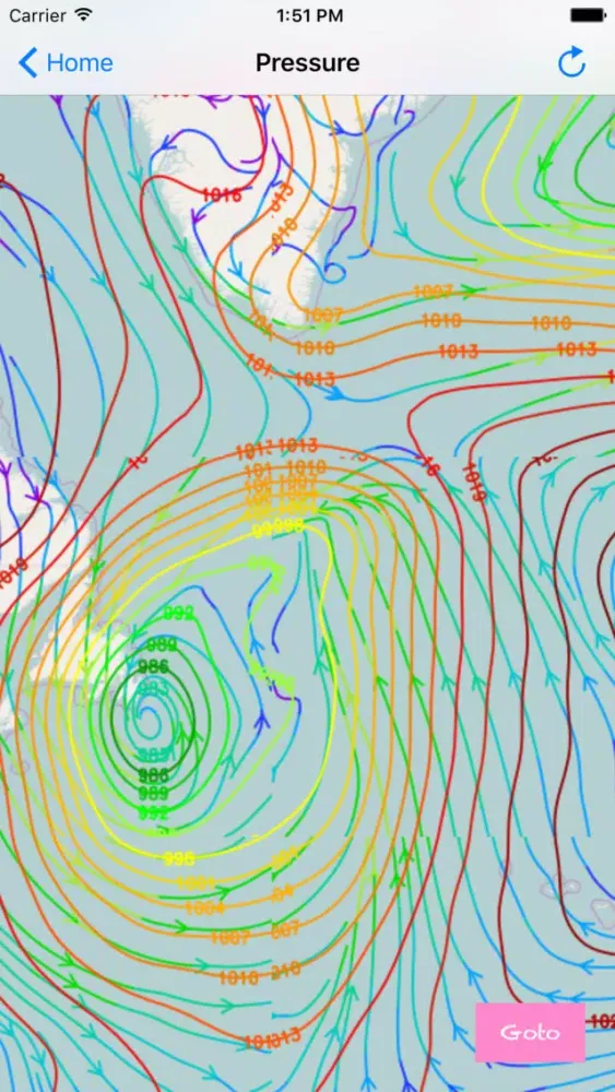 Ảnh chụp màn hình của Weather Map with wind,wave height and air pressure