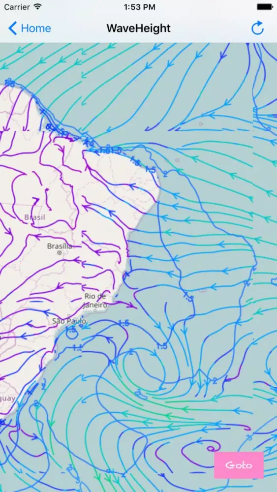 Ảnh chụp màn hình của Weather Map with wind,wave height and air pressure