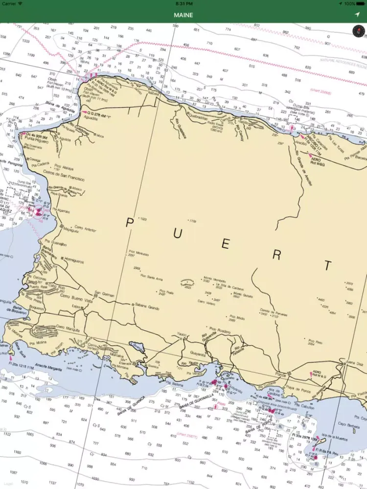 Marine : PUERTO RICO & BAHAMS GPS offline map iPad  Ekran Görüntüleri