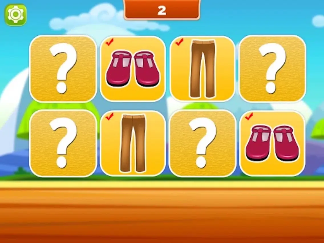 Matching Pairs Clothes-Flashcard Game For Toddlers iPad  Screenshots