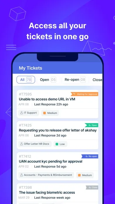 MSR Ticketing: Service Request Screenshots