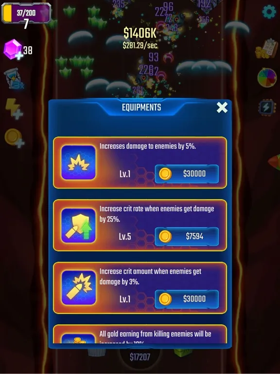 Ảnh chụp màn hình của Galaxy Defense:Space Rider iPad 