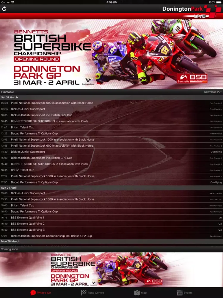 Zrzuty ekranu Donington Park LIVE! iPad 