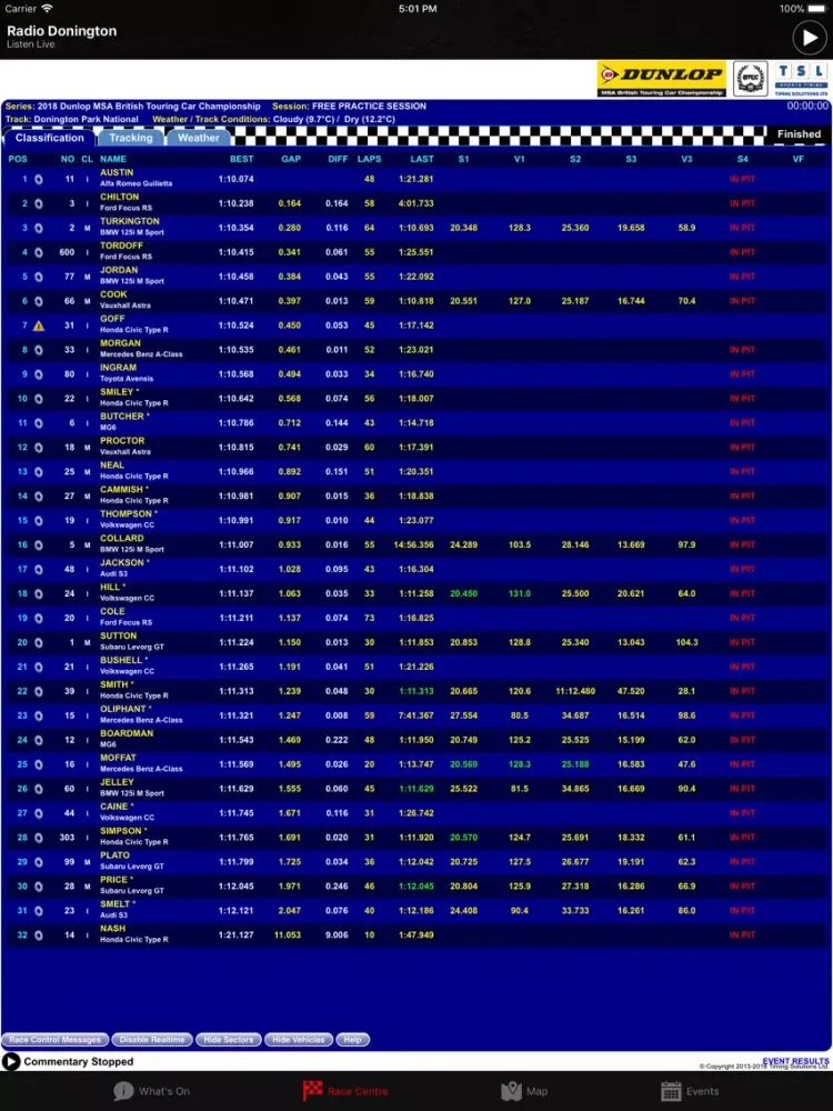 Zrzuty ekranu Donington Park LIVE! iPad 
