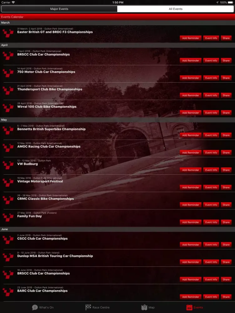 Zrzuty ekranu Oulton Park LIVE! iPad 