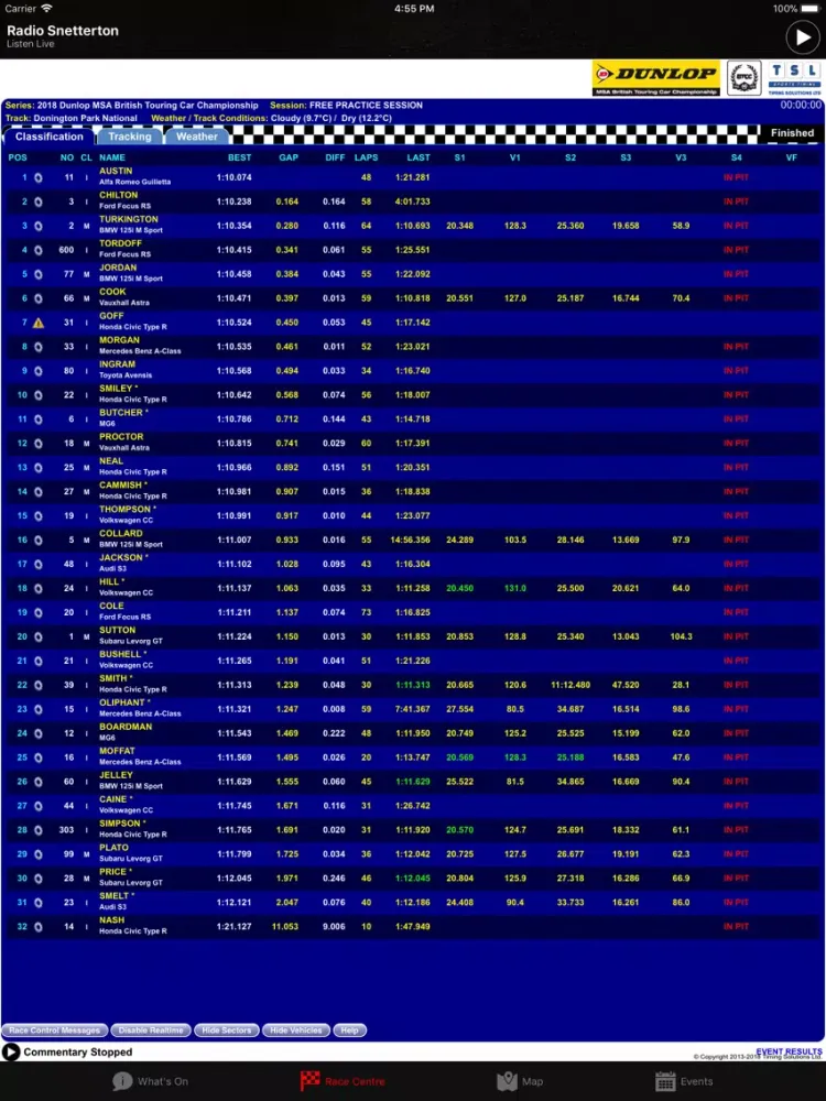 Zrzuty ekranu Snetterton LIVE! iPad 