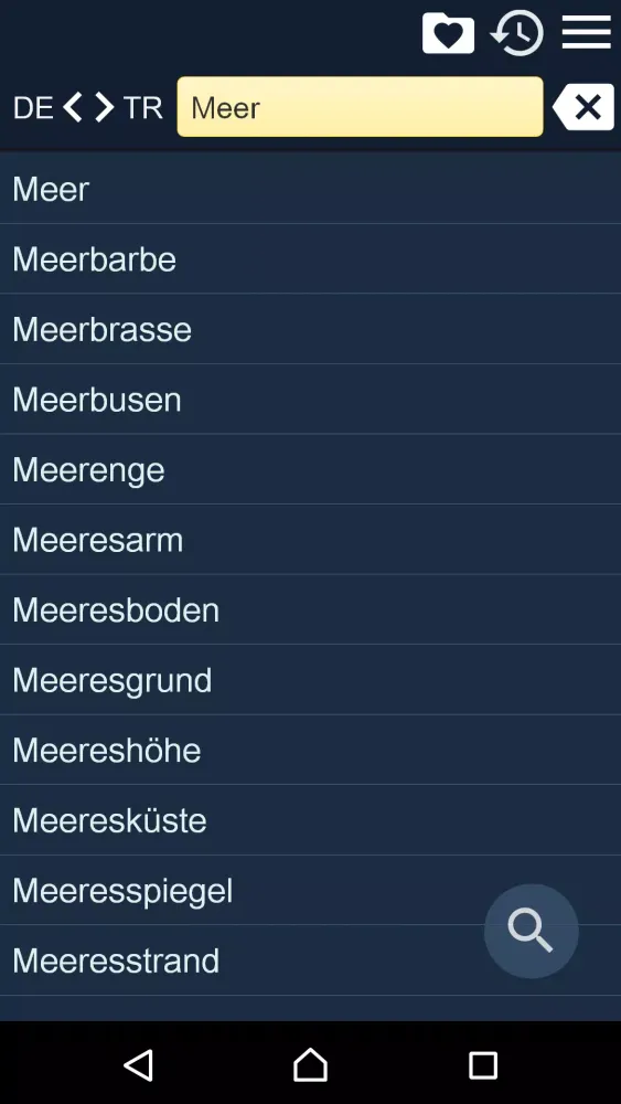 German Turkish Dictionary Screenshots
