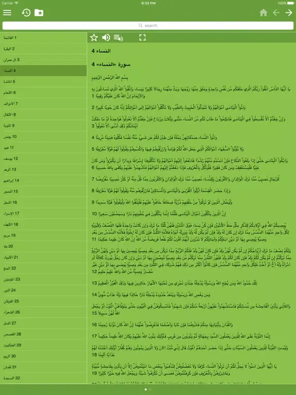 القرآن الكريم Holy Quran in Arabic iPad  سکرین شاٹس