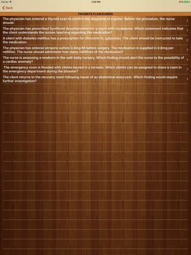 NCLEX-RN Flashcards iPad  Screenshots