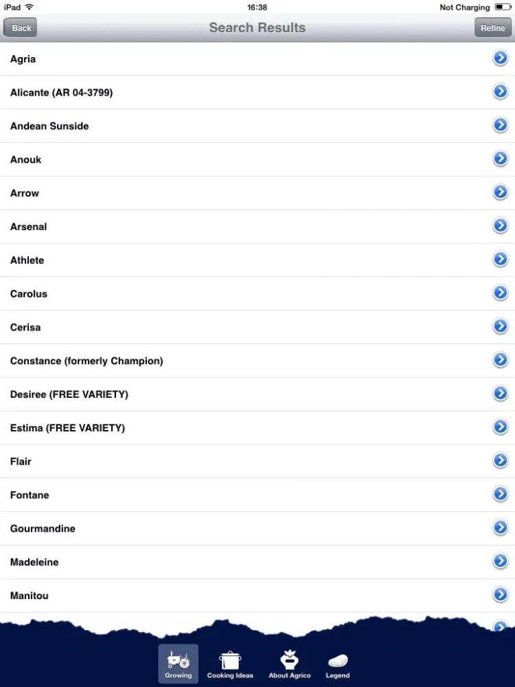 Agrico Potato iPad 应用截图
