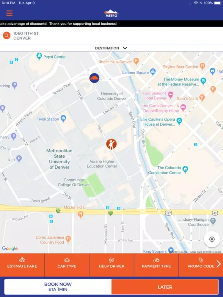 Denver Taxi App iPad  স্ক্রিনশট