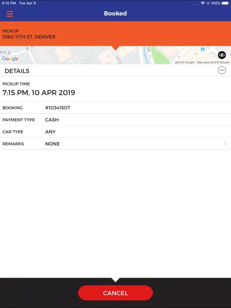 Denver Taxi App iPad  স্ক্রিনশট