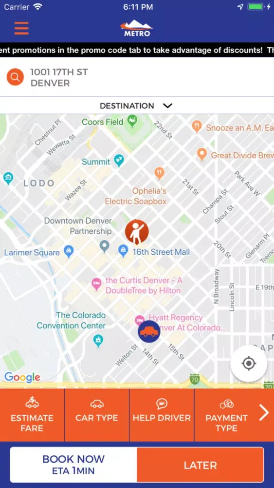 Denver Taxi App স্ক্রিনশট