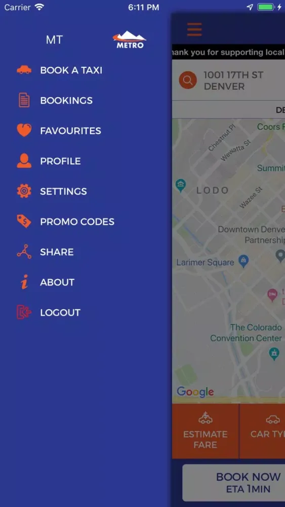 Denver Taxi App স্ক্রিনশট
