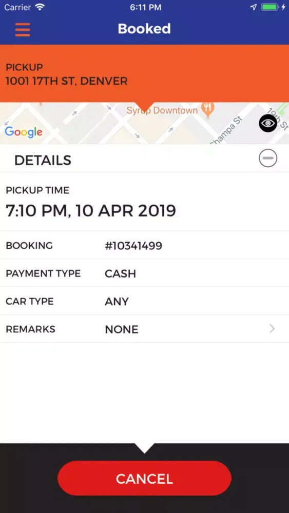 Denver Taxi App স্ক্রিনশট