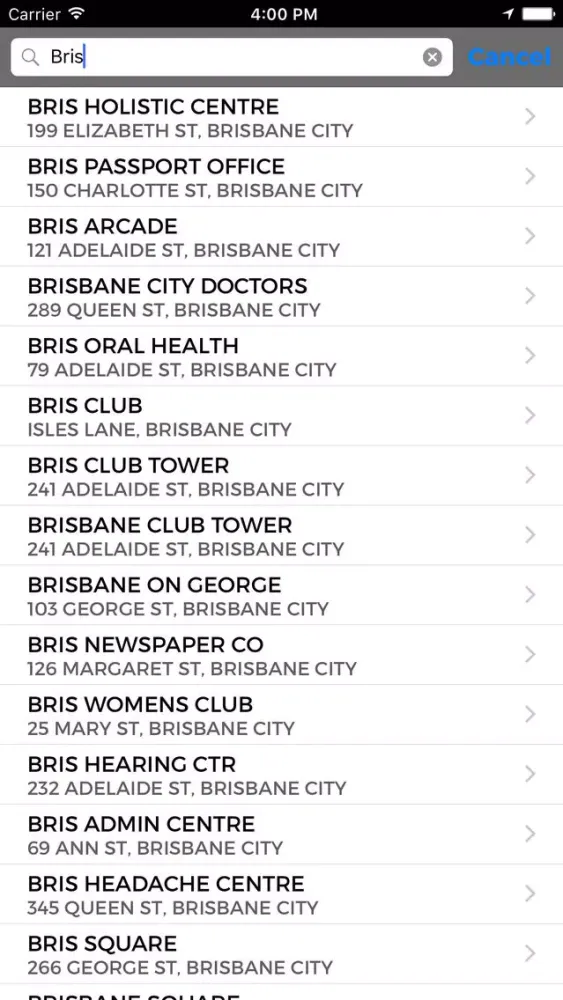 Capturas de tela do BWC Brisbane