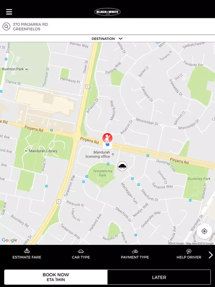 Tangkapan layar BWC Mandurah iPad 