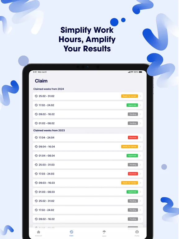 Claimit.app iPad  Screenshots