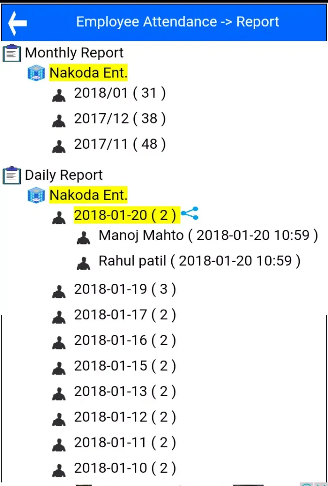Captures d'écran de Attendance Register