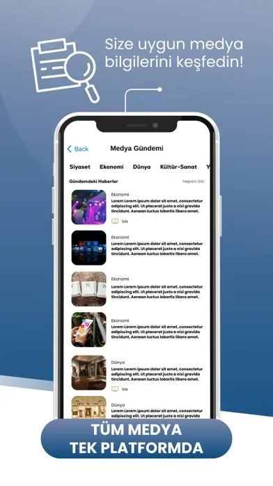 Tangkapan skrin Medya Takip Mobile