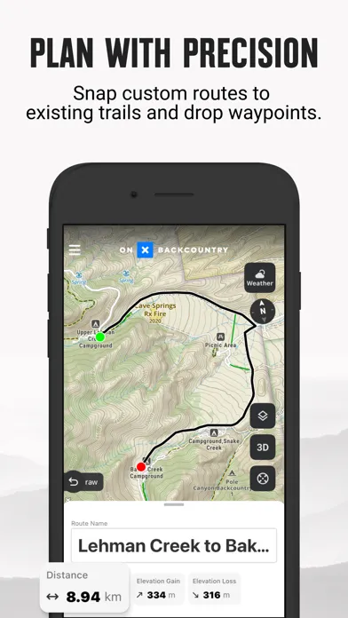 onX Backcountry Ski Tracks Screenshots