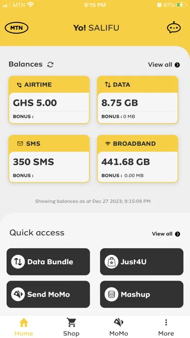 Capturas de pantalla de My MTN Ghana