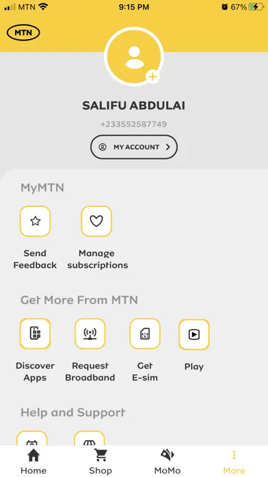 Capturas de pantalla de My MTN Ghana