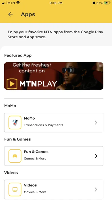 Capturas de pantalla de My MTN Ghana