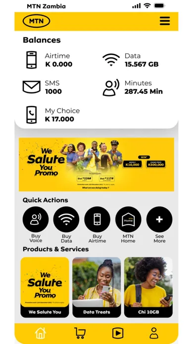 Capturas de pantalla de MyMTN Zambia