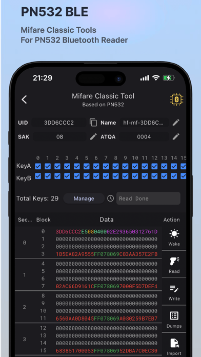 Tangkapan skrin MTools BLE RFID Reader