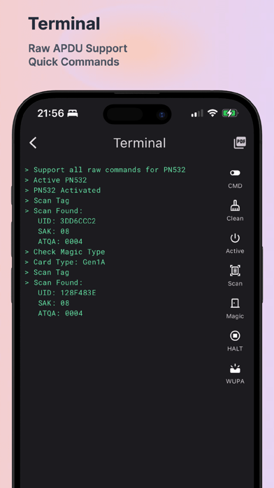 Tangkapan skrin MTools BLE RFID Reader