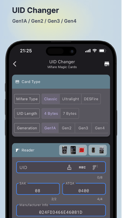 Tangkapan skrin MTools BLE RFID Reader