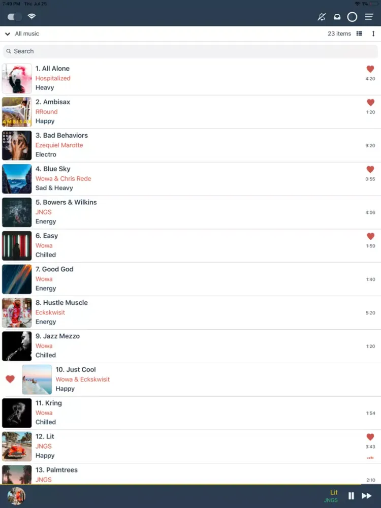 Скриншоты Equalizer Player iPad 