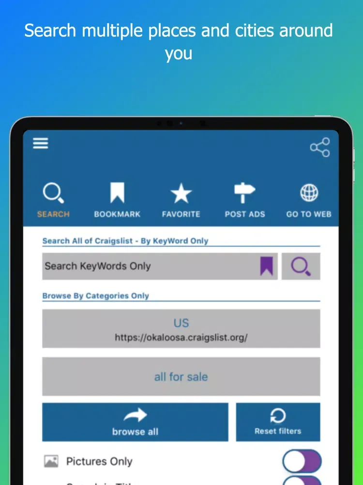 Classified Listings Mobile iPad  Screenshots