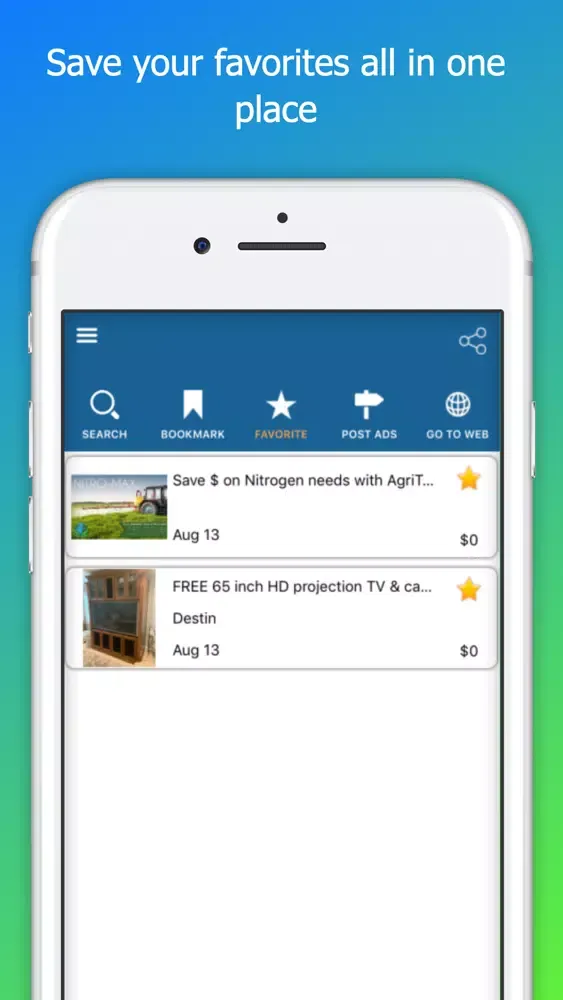 Classified Listings Mobile Screenshots