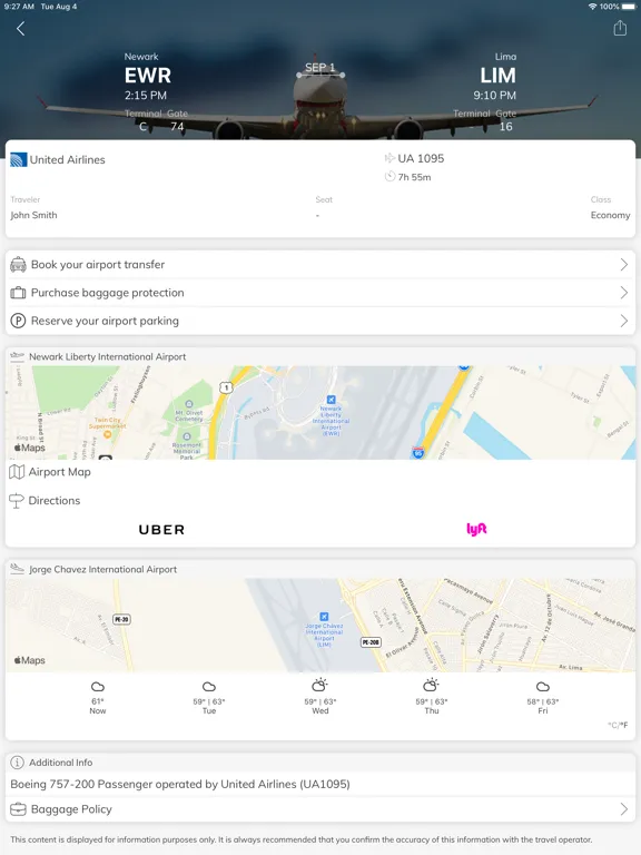 Capturas de pantalla de Trip Agent Travel Assistant iPad 