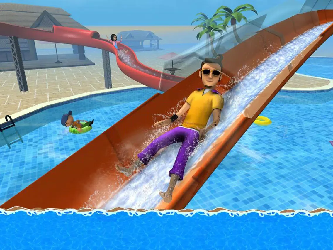Tangkapan layar Aqua Park Speed Coaster Slide Cool Water Race Simulator Game iPad 