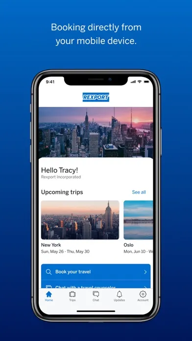 Ảnh chụp màn hình của Amex GBT Mobile